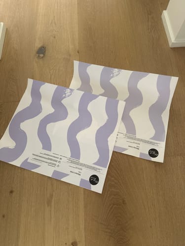 Customer photo review of Wavey Lines Wallpaper in Lilac