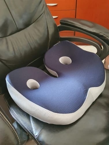 Customer photo review of Adjustable Memory Foam Sit Bone Relief Seat Cushion