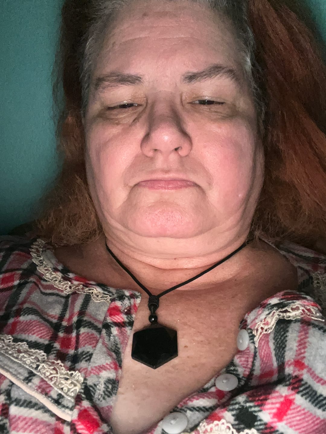 Customer photo review of Obsidian Self Protection Necklace