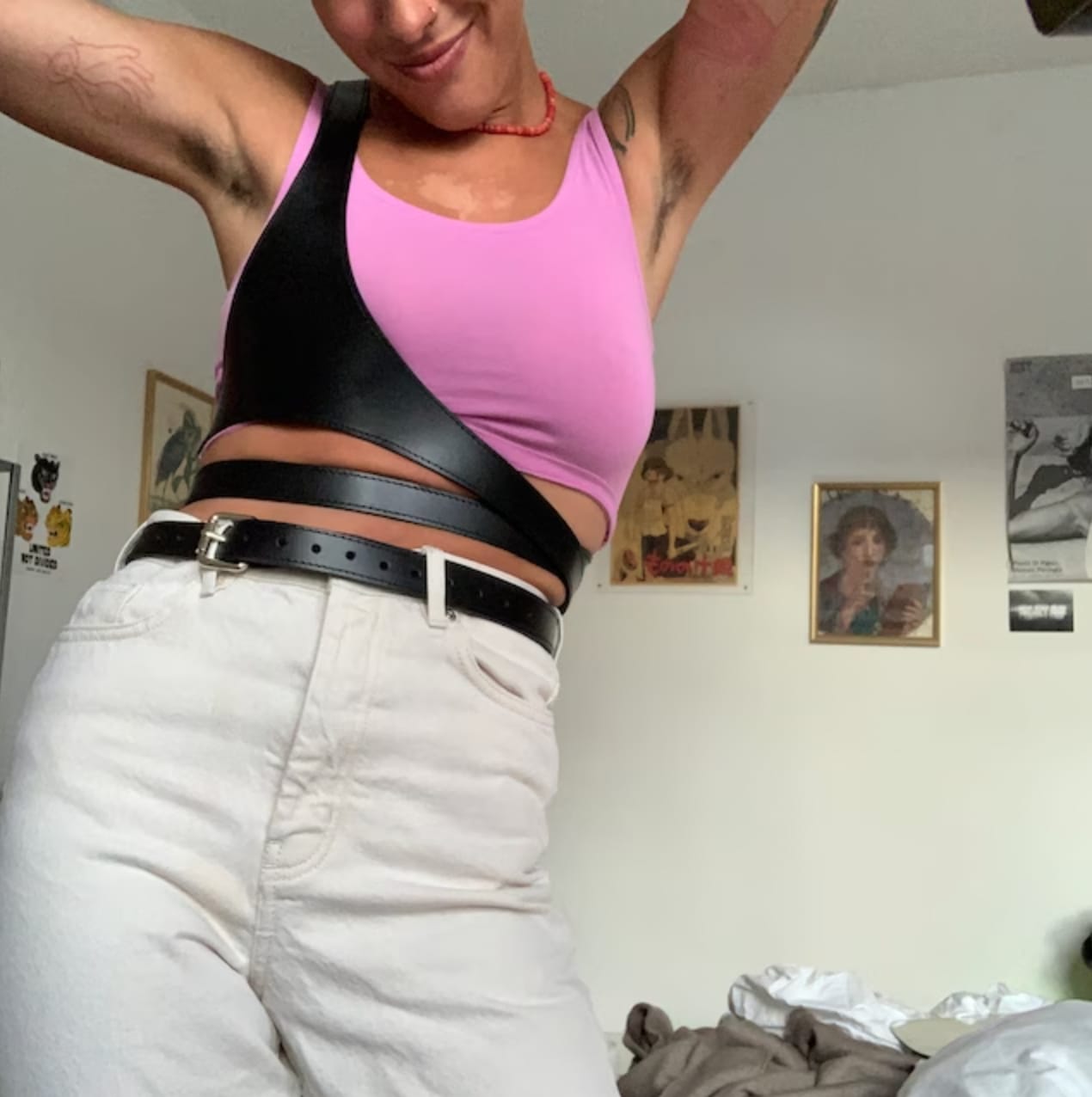 Customer photo review of Leather Harness with Shoulder Strap LIGNE