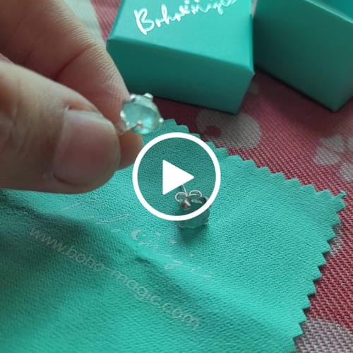 Customer video review of Aquamarine Stud Earrings Sterling Silver