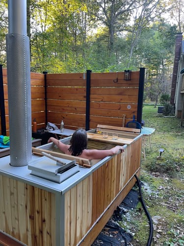 Customer photo review of Wood Burning Hot Tub
