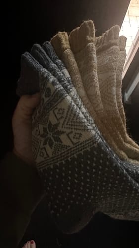 Customer photo review of Alpaka-& Merino Norweger-Socken