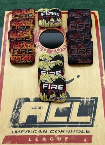 Customer photo review of 2024 Fire Hyper-Drip Cornhole Bags - Set of 4