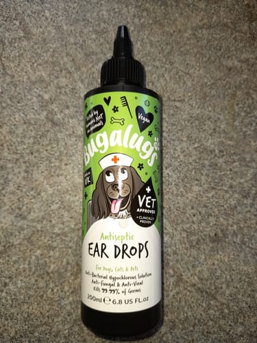 Customer photo review of Antiseptic Ear Drops for Dogs, Cats & Pets