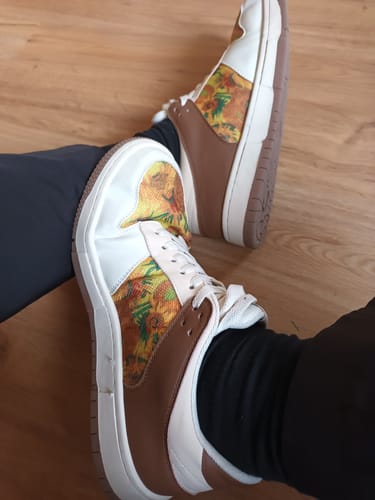 Customer photo review of Van Gogh Sunflowers inspired sneakers