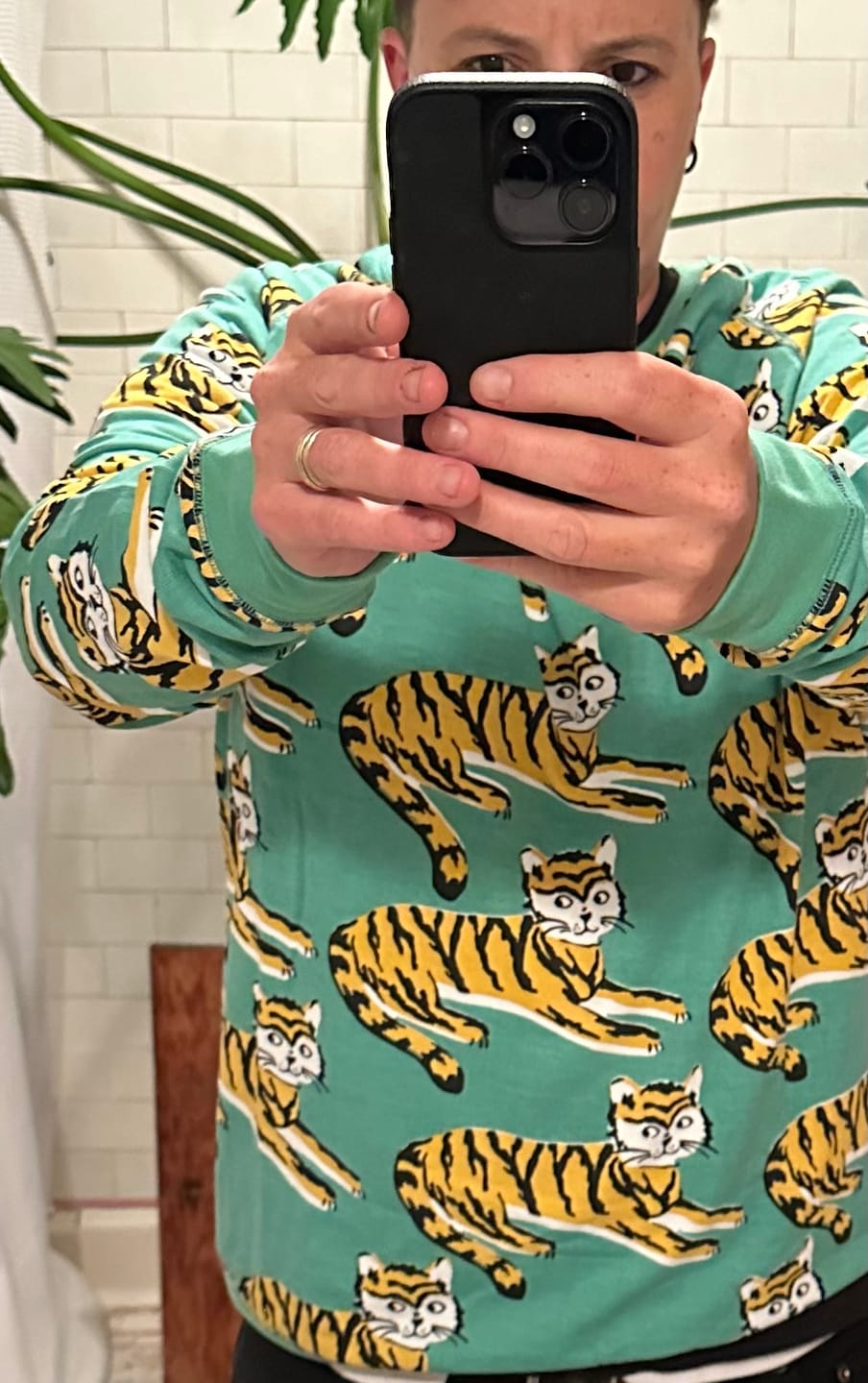 Customer photo review of Adult Tiger Allover Sweatshirt