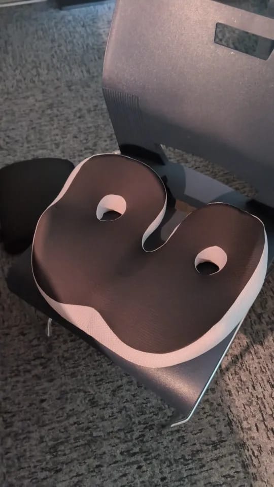 Customer photo review of Adjustable Memory Foam Sit Bone Relief Seat Cushion