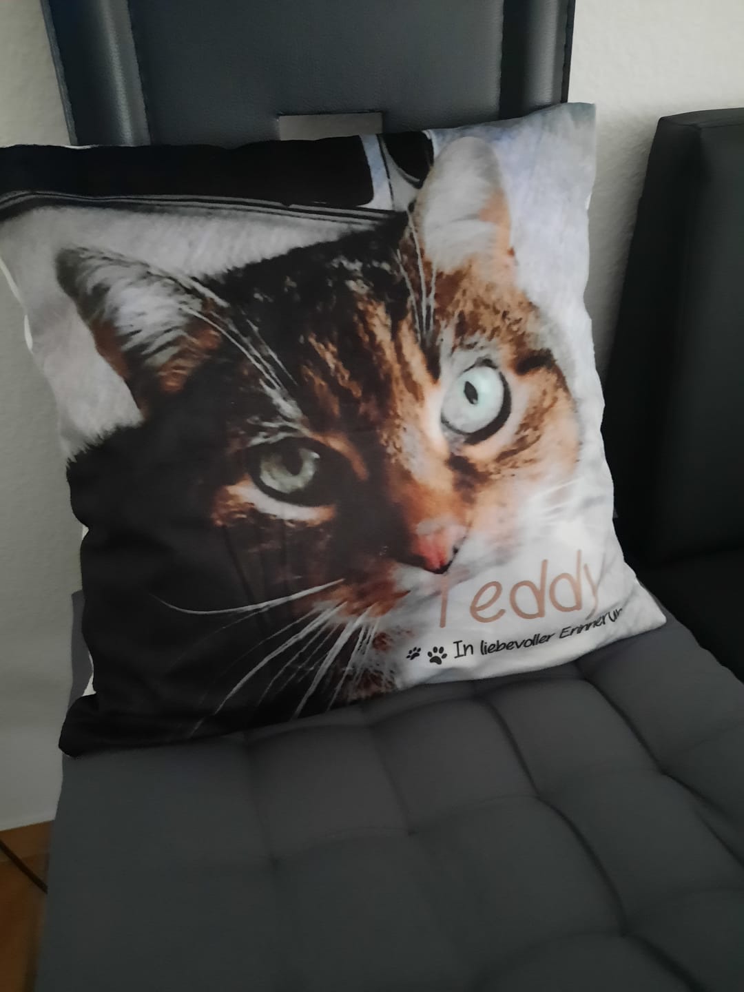 Customer photo review of In liebevoller Erinnerung - Individuelles Kissen