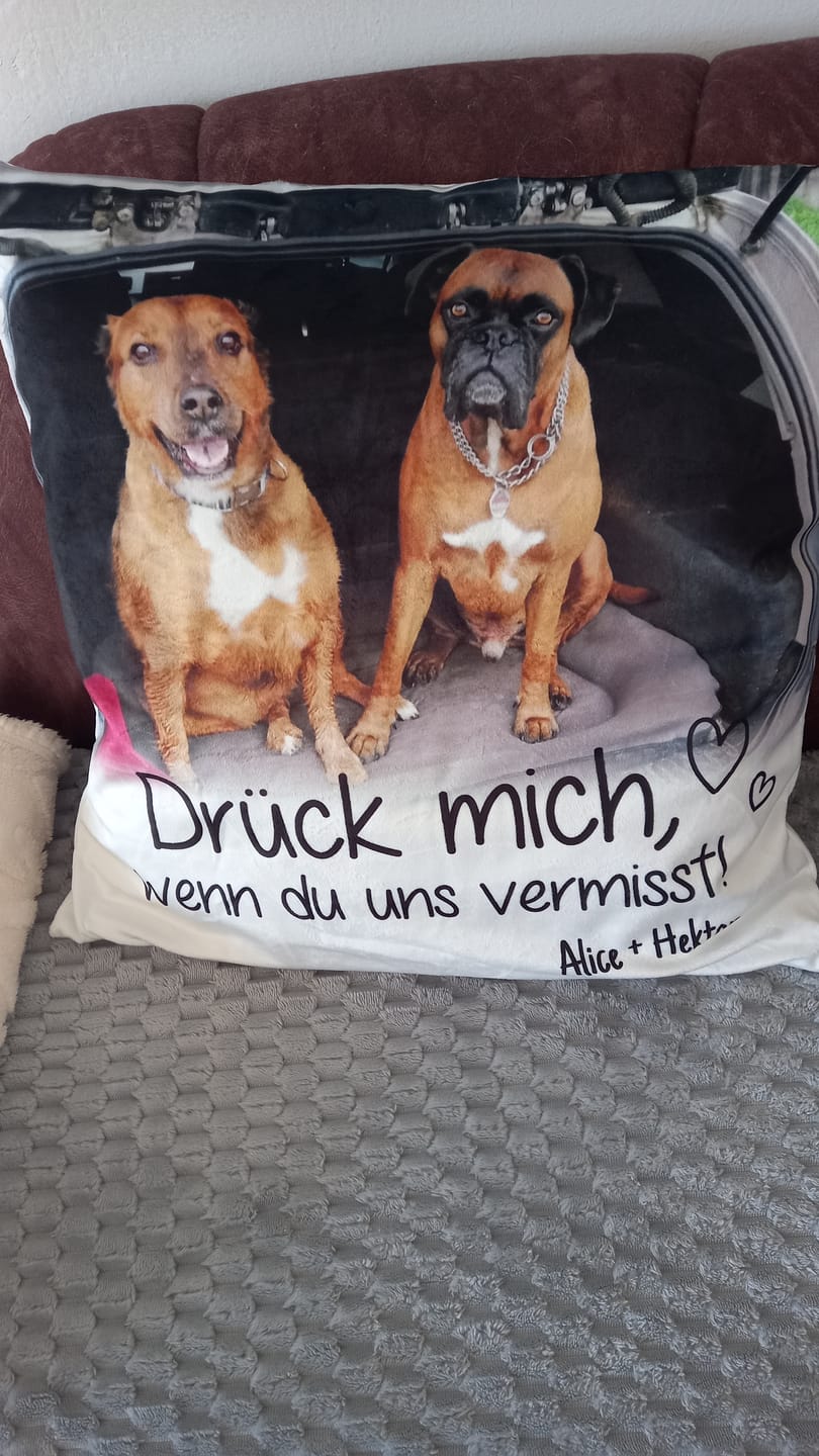 Customer photo review of In liebevoller Erinnerung - Individuelles Kissen