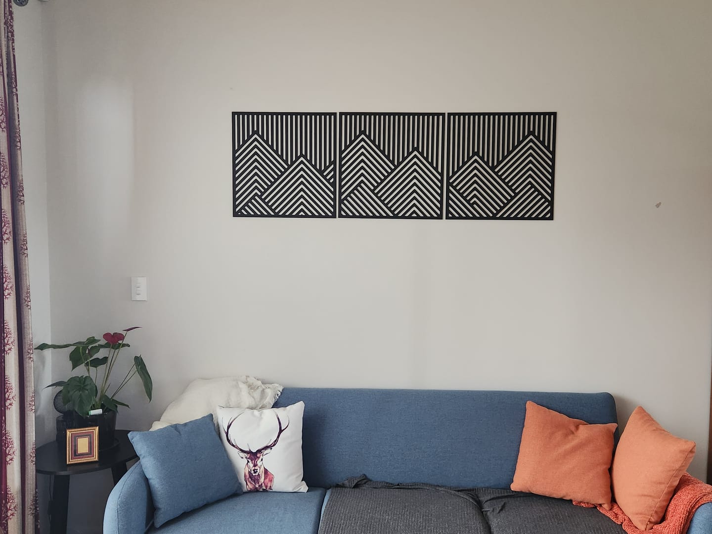 Customer photo review of Geometric Mountain Wall Art Trio