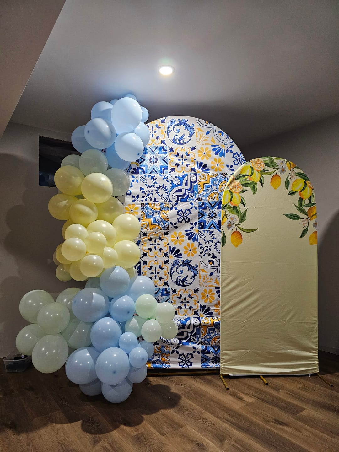 Customer photo review of Blue And White Porcelain Birthday Baby Shower Party Arch Backdrop Wall Cloth Cover