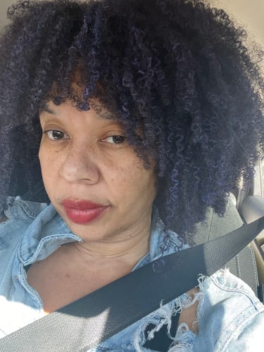 Customer photo review of Temporary Hair Color Gel - Purple Rain