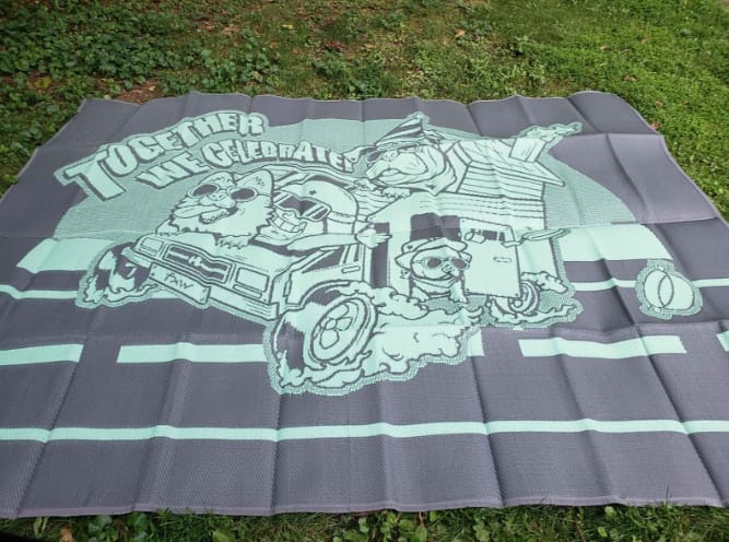Customer photo review of Let's ROLL RV Rug – Designed for RV Adventures with Your Dog