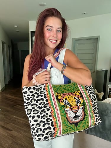 Customer photo review of Forestry Leopard Embellished Tote