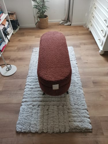 Customer photo review of Banc en métal et bouclettes terracotta
