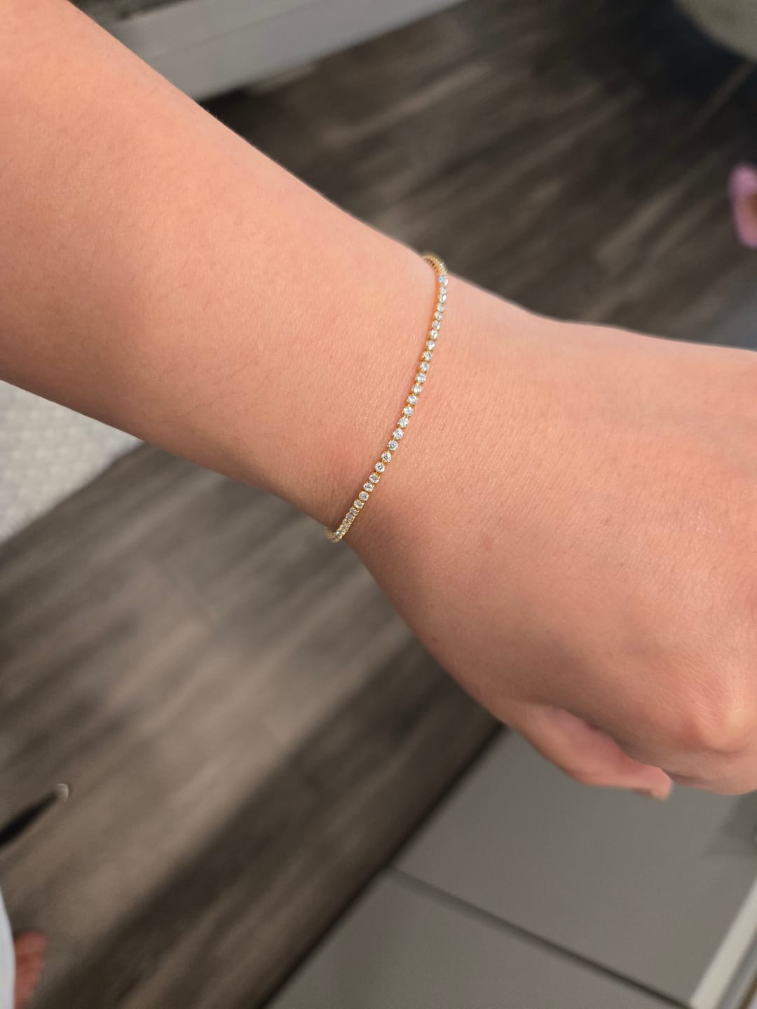 Customer photo review of Micro Tennis Bracelet - Gold