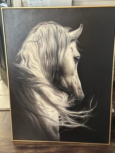 Customer photo review of White Horse Painting #ANH52