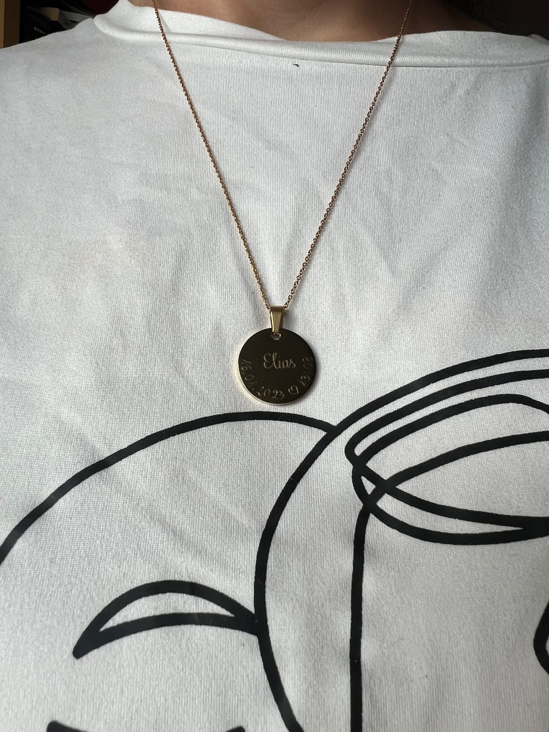 Customer photo review of Halskette mit Gravur klein