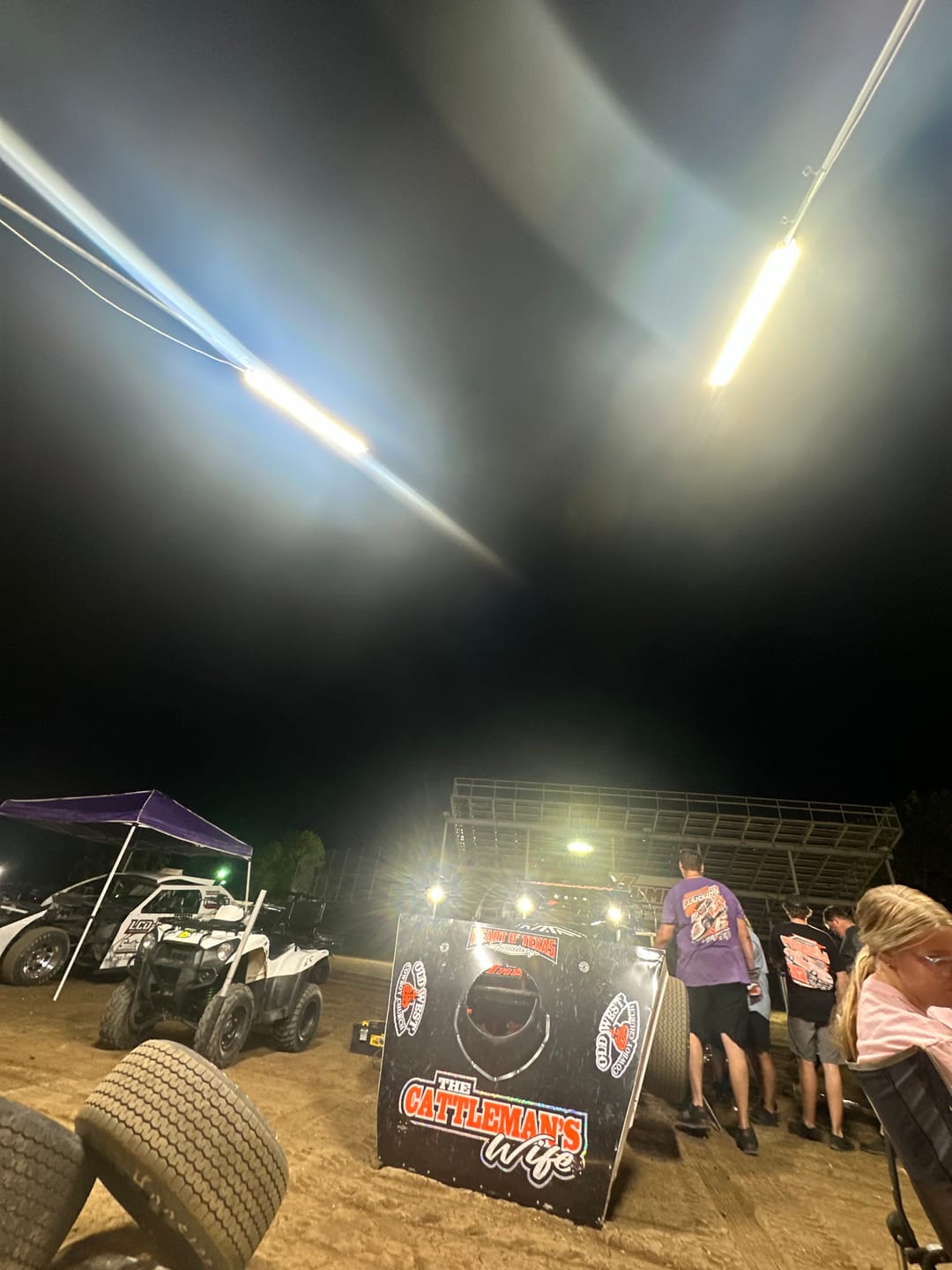 Customer photo review of Racing Trailer Pit Lights – Dual 10 Foot Pole 20,000 Lumens