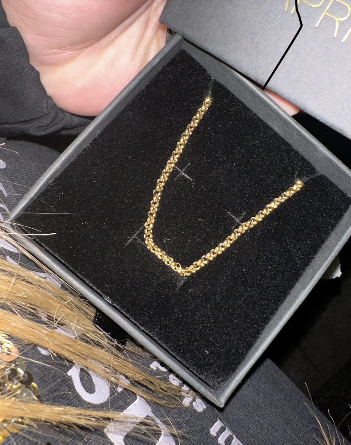 Customer photo review of Cadena Twisted Tourbillon 2mm SS316L Elect. Oro 18k