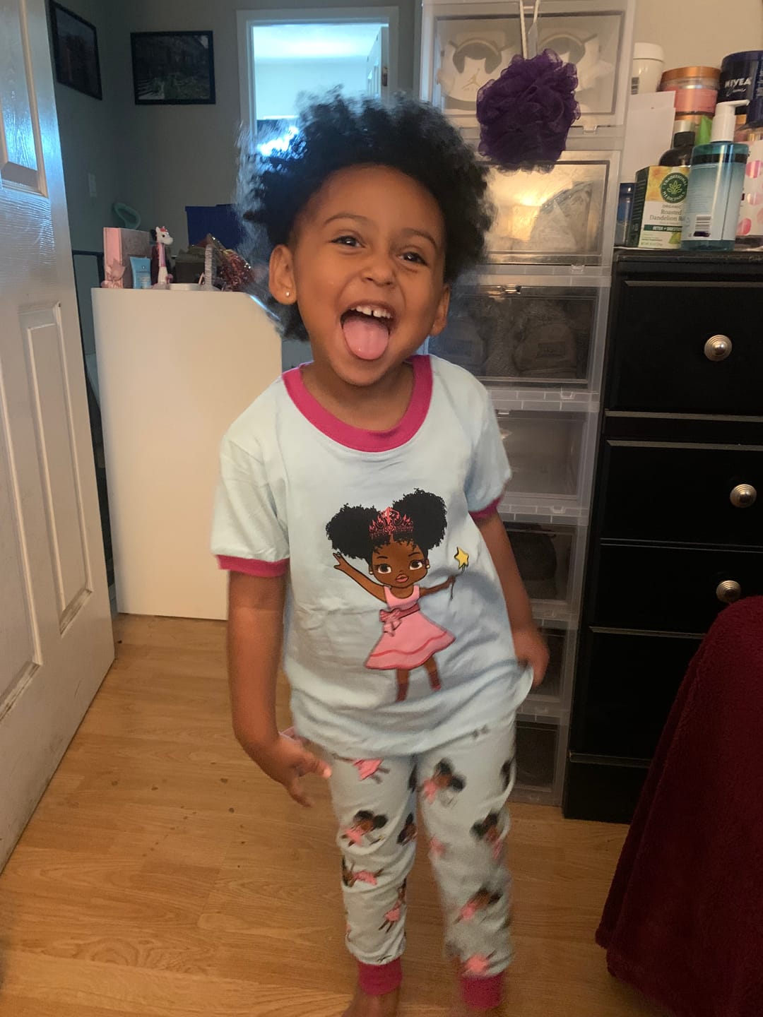 Customer photo review of Fairy Princess Girl Pajamas 2-PCS PJs Set Blue Toddler Size 2T - 14