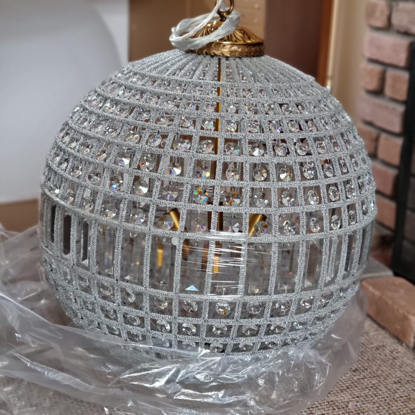 Customer photo review of French Modern Crystal Orb Chandelier