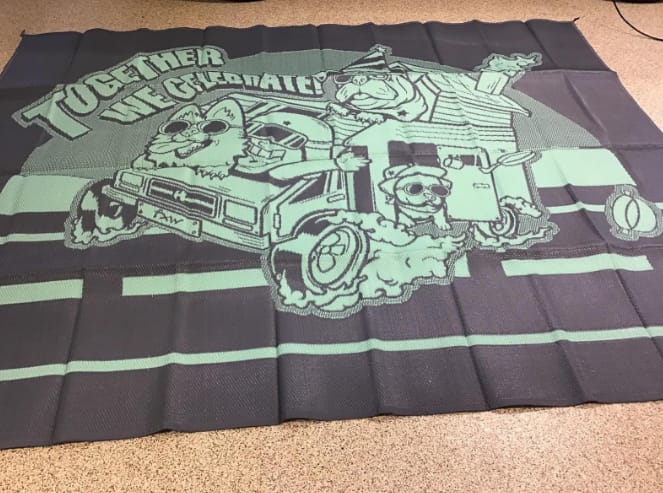 Customer photo review of Let's ROLL RV Rug – Designed for RV Adventures with Your Dog