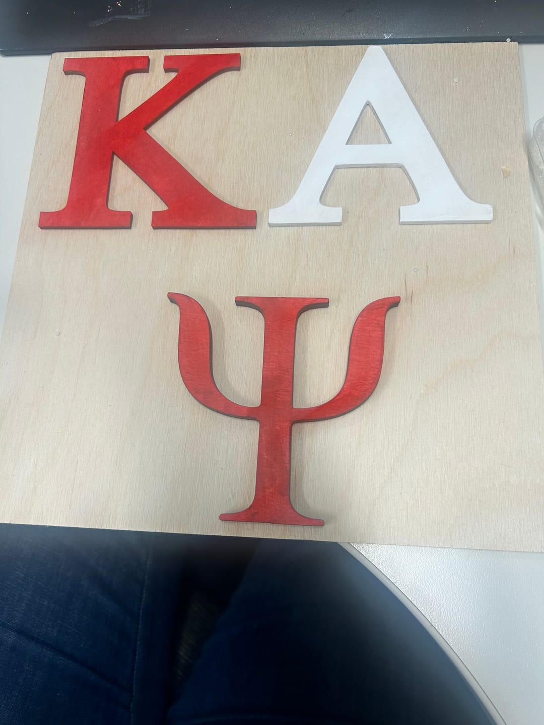 Customer photo review of Unfinished Wood Bold Kappa Shape - Craft - up to 36" DIY