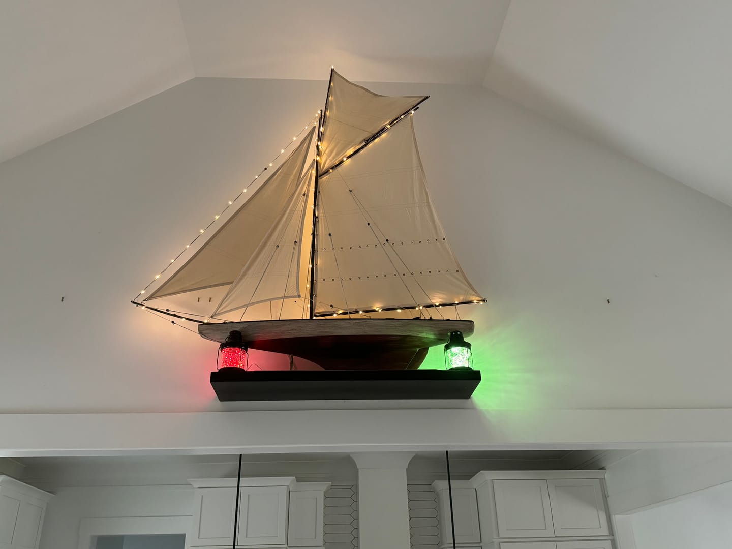 Customer photo review of Black & White Maple Floating Shelves