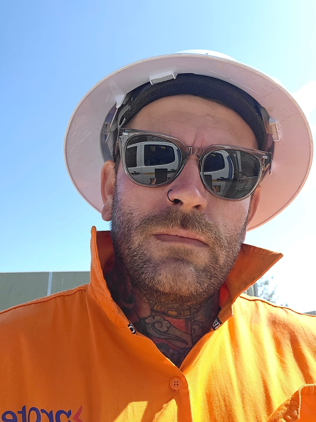 Customer photo review of Roys Steel Polarised Safety Glasses