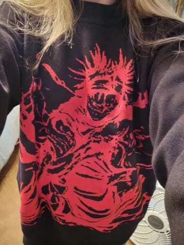 Customer photo review of Jujutsu Kaisen Choso Cursed Technique of Blood Oversized Handknit Sweater