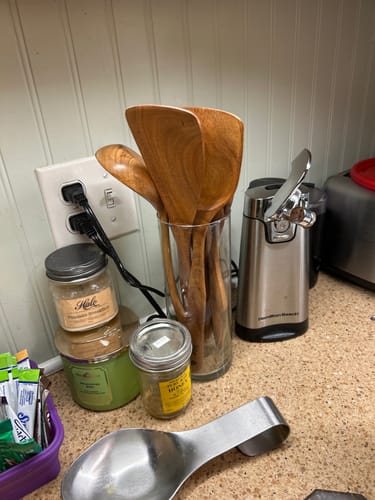 Customer photo review of Teak Wooden Utensil Set