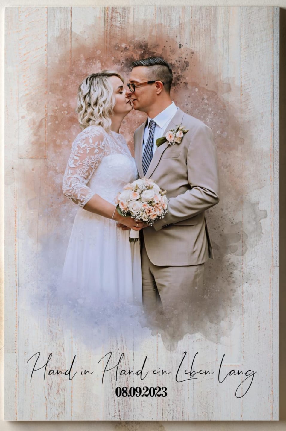 Customer photo review of Dein Hochzeitsfoto als Aquarell Poster | Geschenk zur Hochzeit