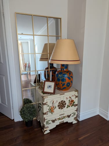 Customer photo review of Gold Window Pane Mirror (71"H x 31"W)