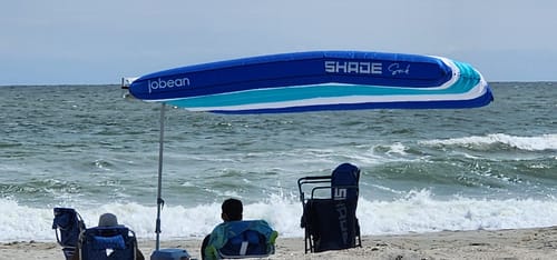 Customer photo review of ShadeSock - Wind-Inflating, Silent Beach Shade