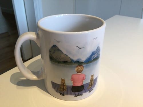 Customer photo review of Woman & Cats Mug - Life is better with a Cat -Personalised Mug