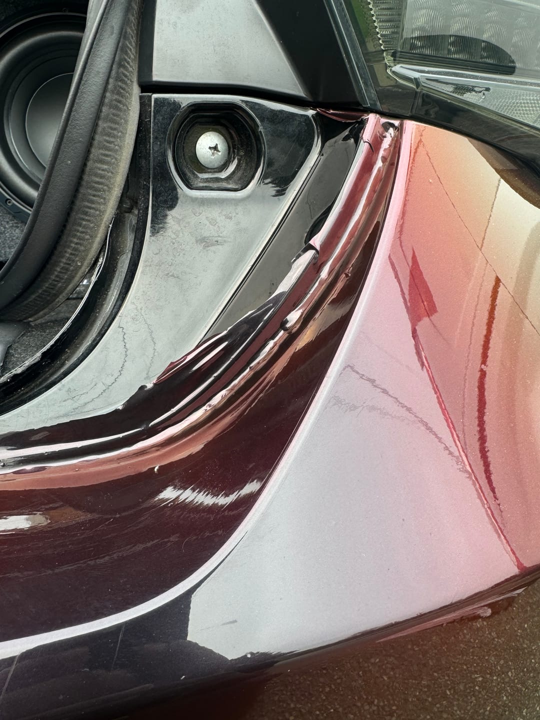 Customer photo review of Rainbow Drift Black Red Vinyl Wrap