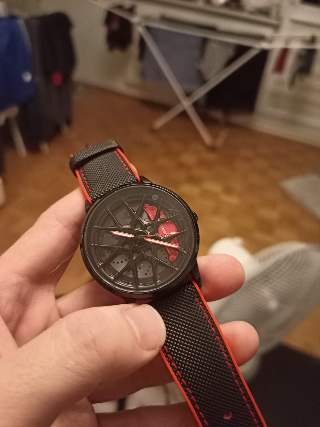 Customer photo review of Premium Red Rubber Strap