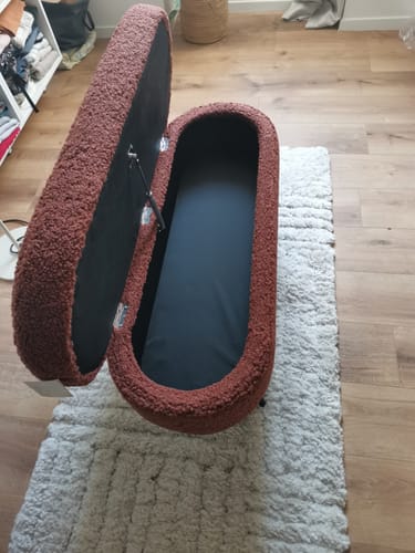 Customer photo review of Banc en métal et bouclettes terracotta
