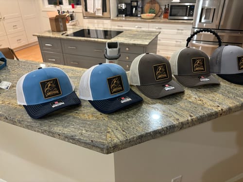 Customer photo review of Custom Leather Patch Hats Richardson 112 Laser Engraved