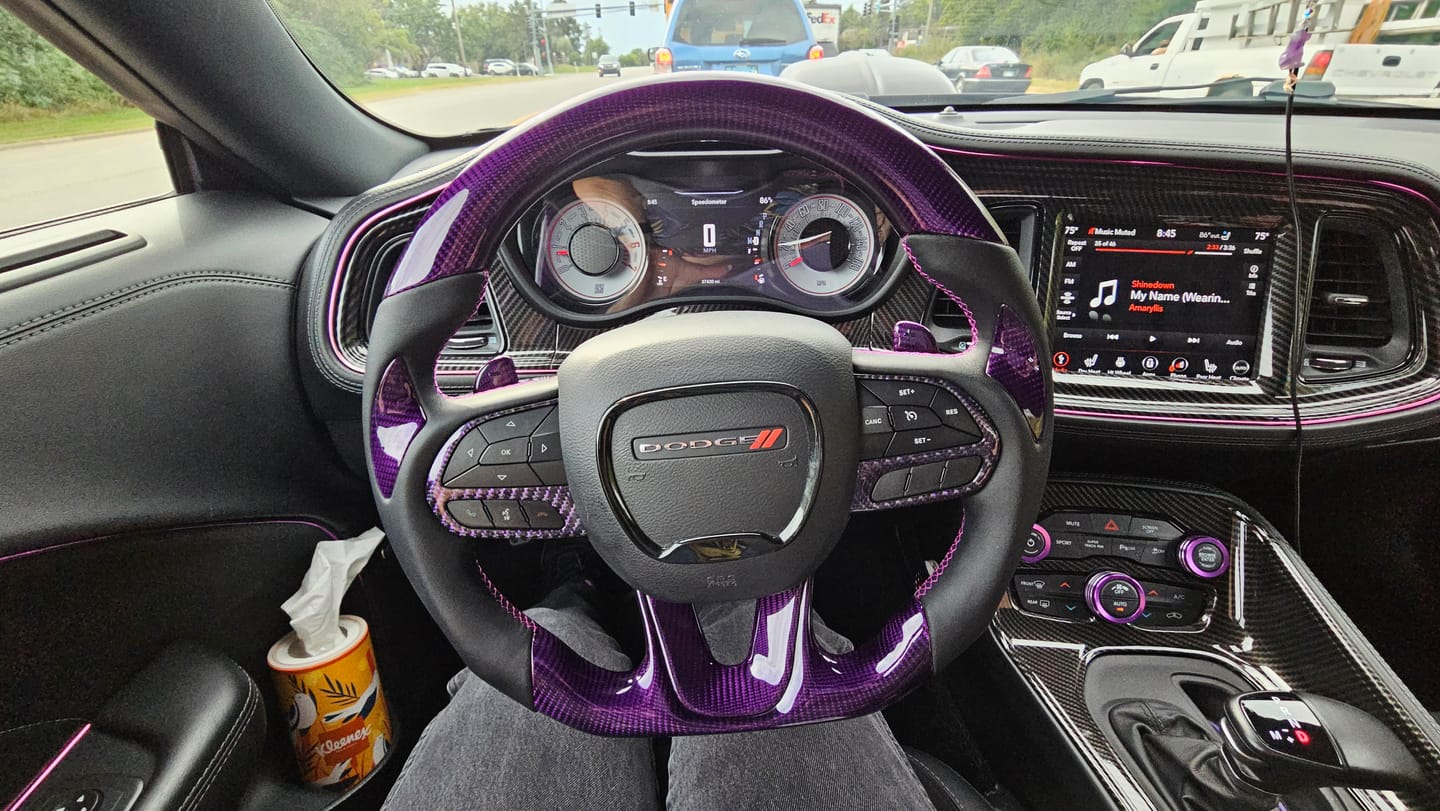 Customer photo review of [Complete/Heated] Customizable Carbon Fiber Steering Wheel | 2015-2023 Dodge Charger Challenger Durango