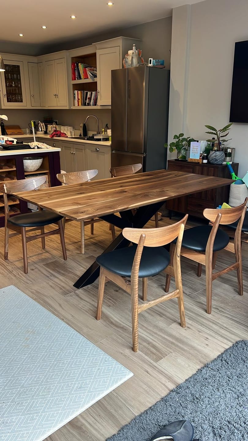 Customer photo review of Eva Walnut Dining Chair Leather