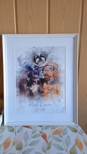 Customer photo review of Foto de tu mascota en estilo acuarela | Regalo para cachorros, perros y gatos
