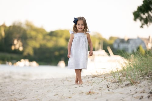 Customer photo review of Khaki Gingham Amy Dress