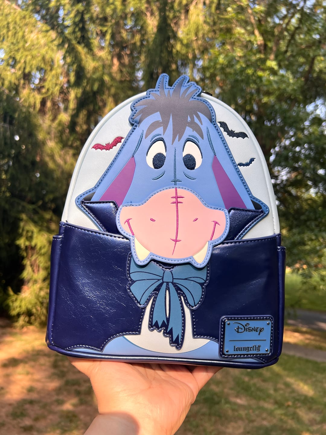 Customer photo review of Loungefly Disney Winnie The Pooh Vampire Eeyore Cosplay Mini Backpack - 707 Street Exclusive