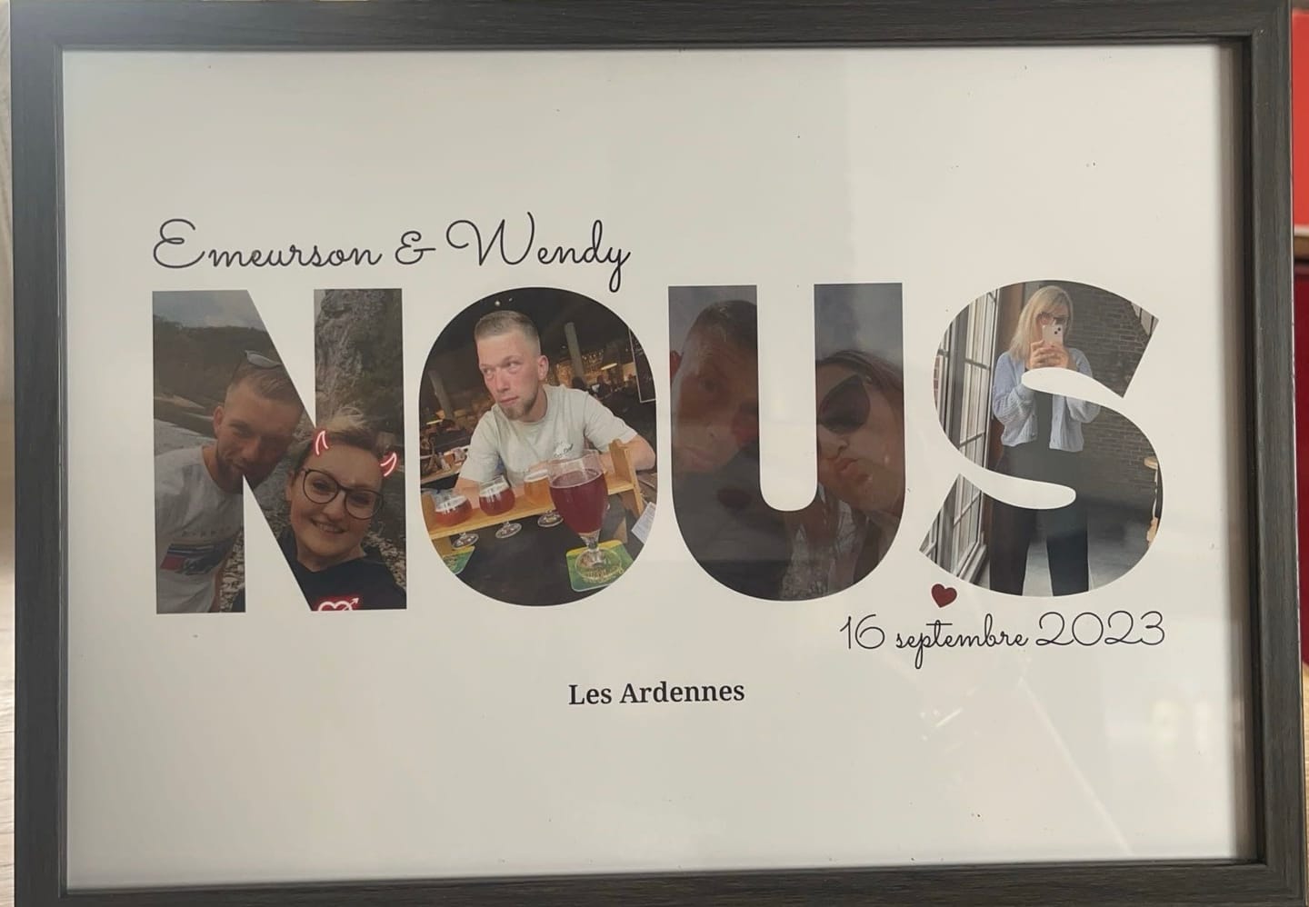 Customer photo review of Nous Lettres - Affiche Personnalisée
