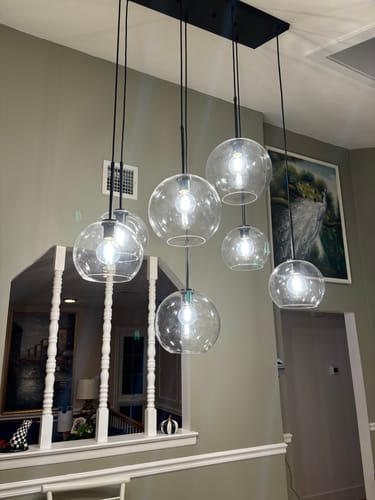 Customer photo review of Globe Cluster Kitchen Island Pendant Light