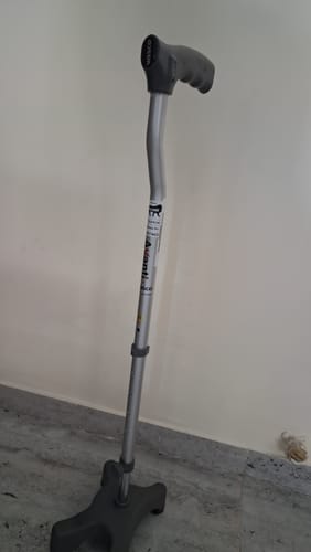 Customer photo review of Avanti L Shape Quadripod Stick | Walking Stick with Adjustable Height | Light Weight | 4 Legged Base (Grey)