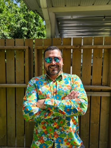 Customer photo review of Chemise à manches longues imprimé floraux homme